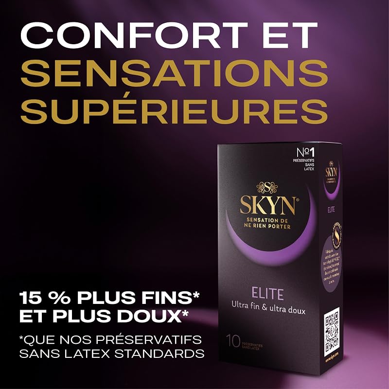 Elite : Lot de 22 Préservatifs Ultra-fins et Doux de taille Régulière