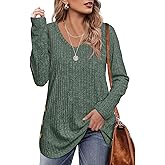 Lylinan Womens Tops Fall Clothes Long Sleeve Shirts Casual Cozy Sweaters Ladies Fashion Tunics S-XXL