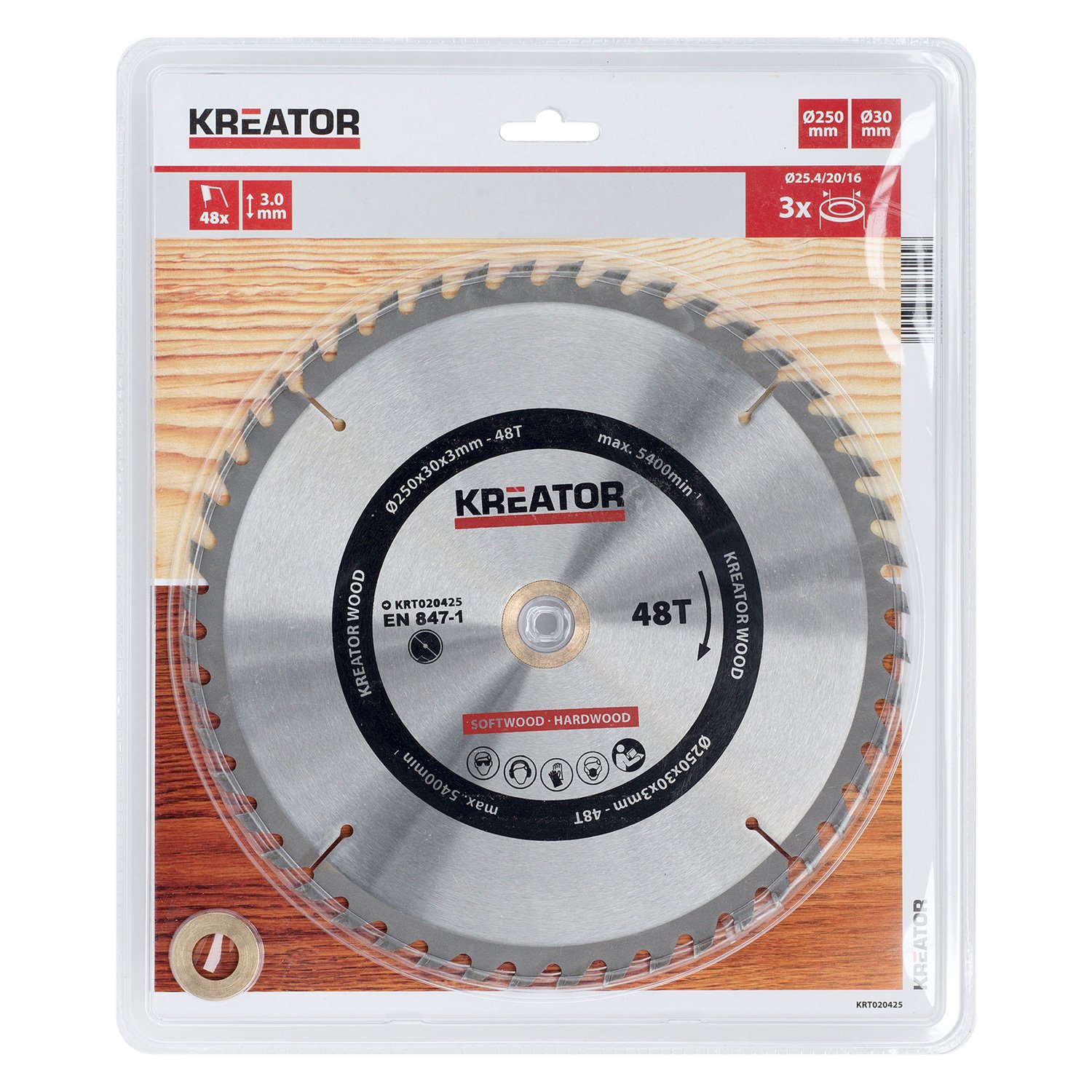 KREATOR KRT020425 Wood Saw Disc 250mm48d