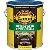 Cabot Semi-Solid Wood Stain + Sealer, Low VOC, Cordovan Brown, Gallon