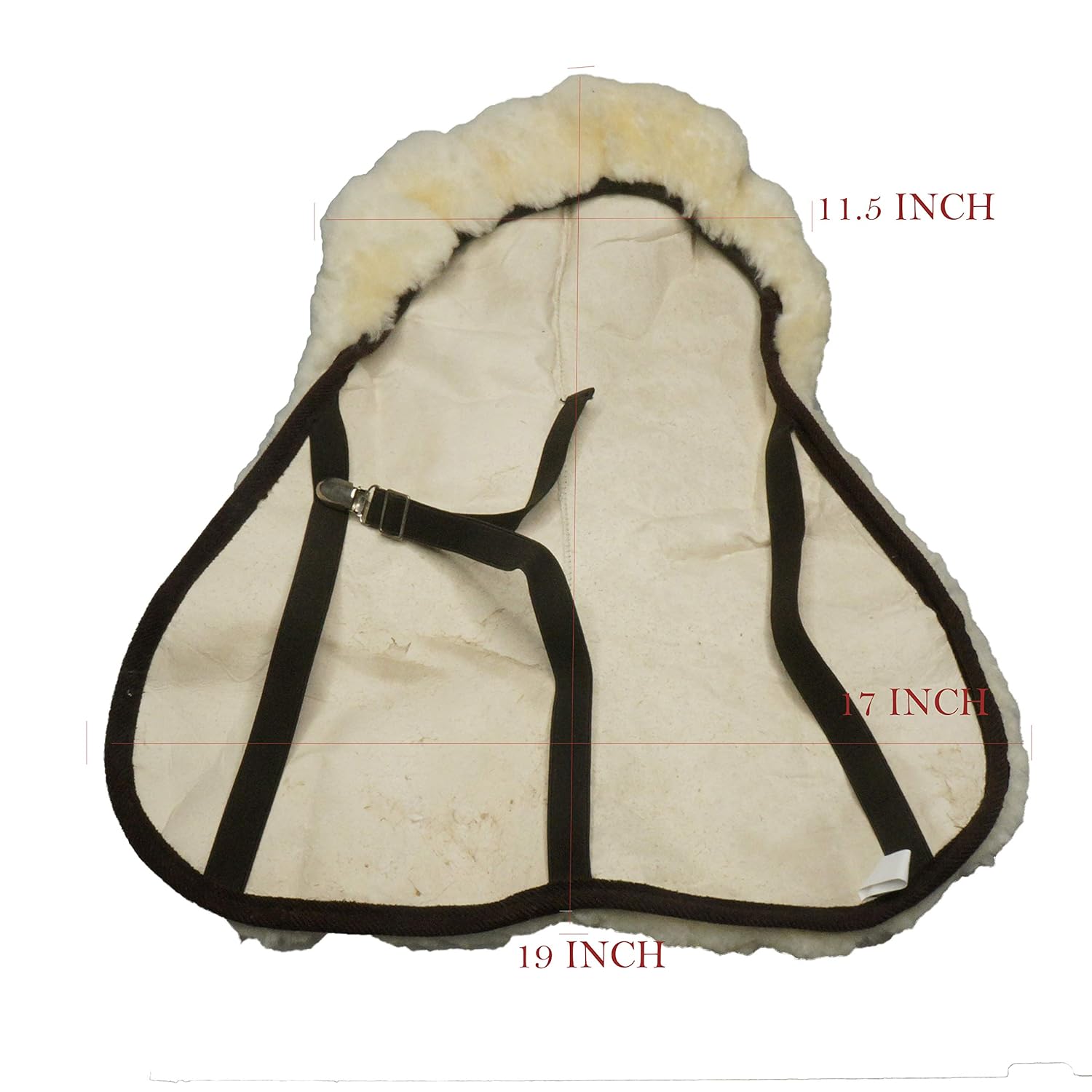 Beige English Saddle Seat Saver Cover Real Australian Merino Sheepskin
