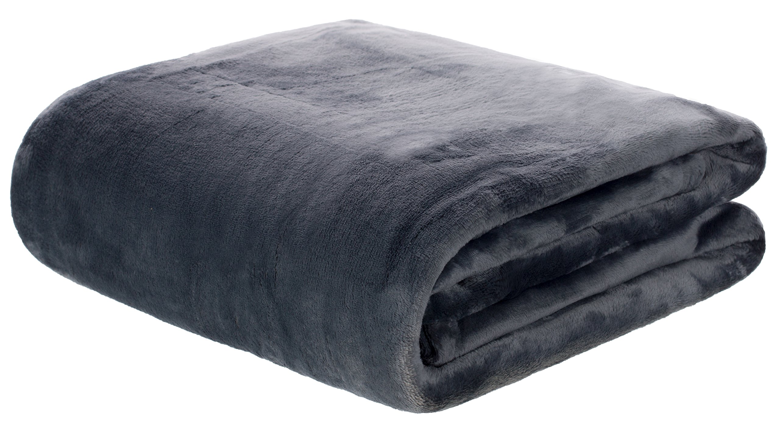 Brandsseller Flannel Blanket Supersoft Cuddly Blanket Bedspread Blanket – Plain – 180 x 220 cm – Anthracite
