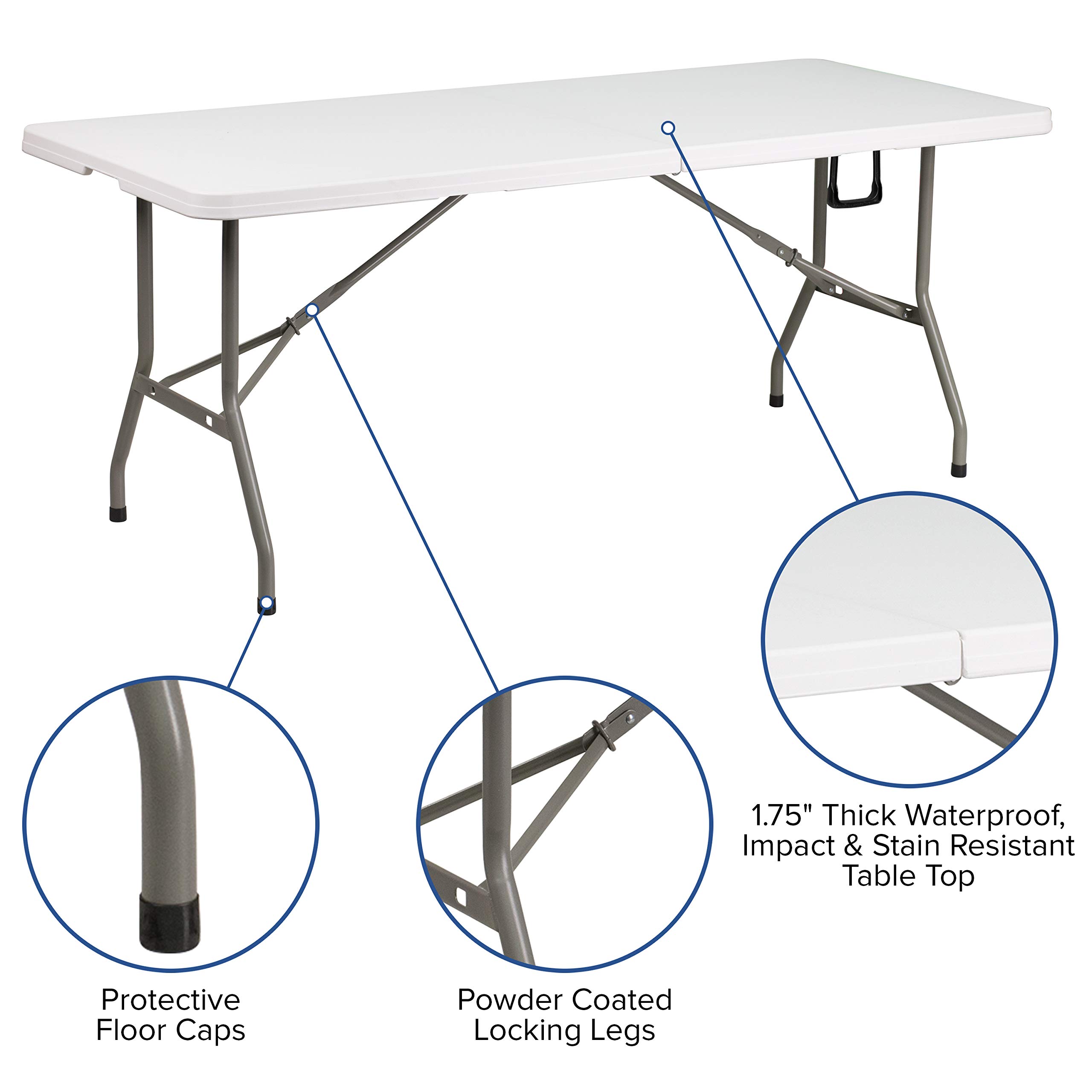 Mua Flash Furniture Elon 6' Rectangular Plastic Folding Event Table ...