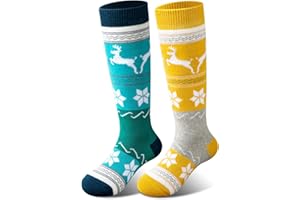 Cimkiz Merino Wool Kids Ski Socks (2 Pairs/3 Pairs) for Boys Girls Thick Warm for Winter Snow Skiing Snowboard Sports