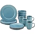 Rachael Ray Cucina Stoneware, 16-piece Dinnerware Set, Agave Blue