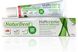Natural Strong Denture Adhesive NaturDent holds Dentures Longer and Stronger No Zinc No Petrochemical No Paraben No Yucky Tas