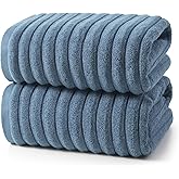 REDKISS 2 Pack Large Bath Towels 31×63 inches, 100% Cotton, Super Soft and Absorbent, Quick-Dry Towels, Perfect for Bathroom,Plush Shower Towels-Blue