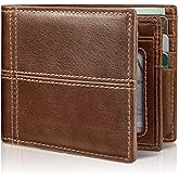 Artpaxy Mens Wallet Bifold Genuine Leather RFID Blocking Wallet for Men with 1 ID Window 13 Card Holders 2 cash pockets 1 Gift Box