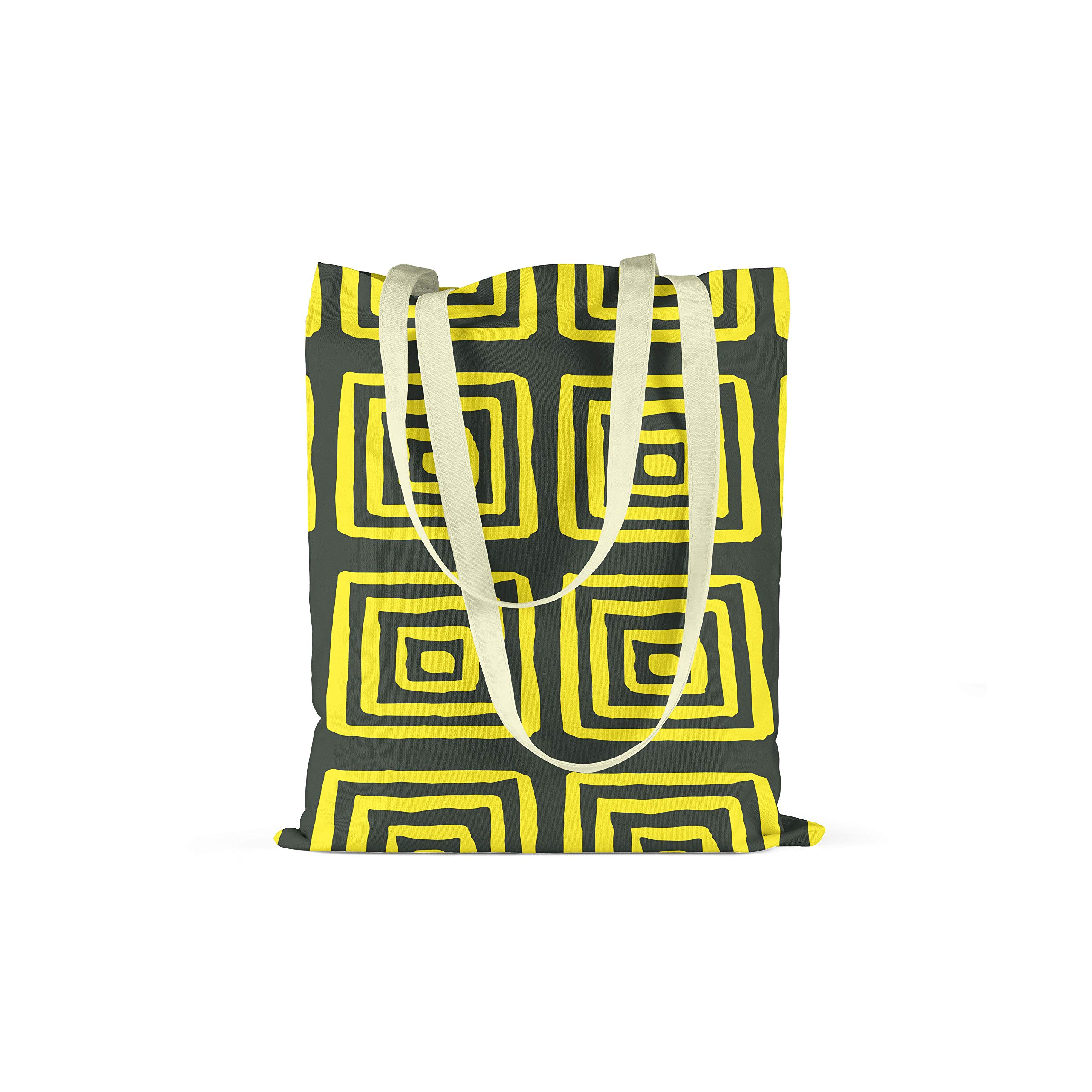 Bonamaison Printed Tote Bag, Reusable Grocery Bag, Shopping Bag, Machine Washable, Foldable, Canvas Cloth Bag with Handles, Size: 34x40 Cm