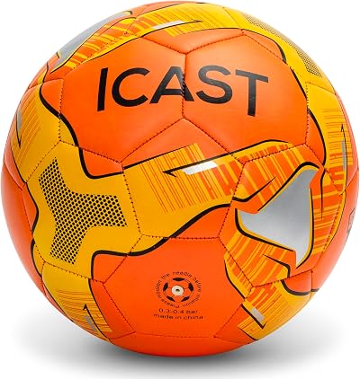 ICAST Football Size 5 Ball Orange 32 Panel Recreational Training Ball