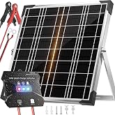 Voltset 20W 12V Solar Panel Battery Charger Trickle Maintainer Kit | Smart Charge Controller, Waterproof, Safety Protections, for Car Boat RV Marine Trailer Automotive Trailer Truck Motorcycle