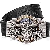 Western Leather Belt for Men Women Cowboy Cowgirl Mens Buckle Belt for Jeans, Country Belt, Ideal Men's Gifts