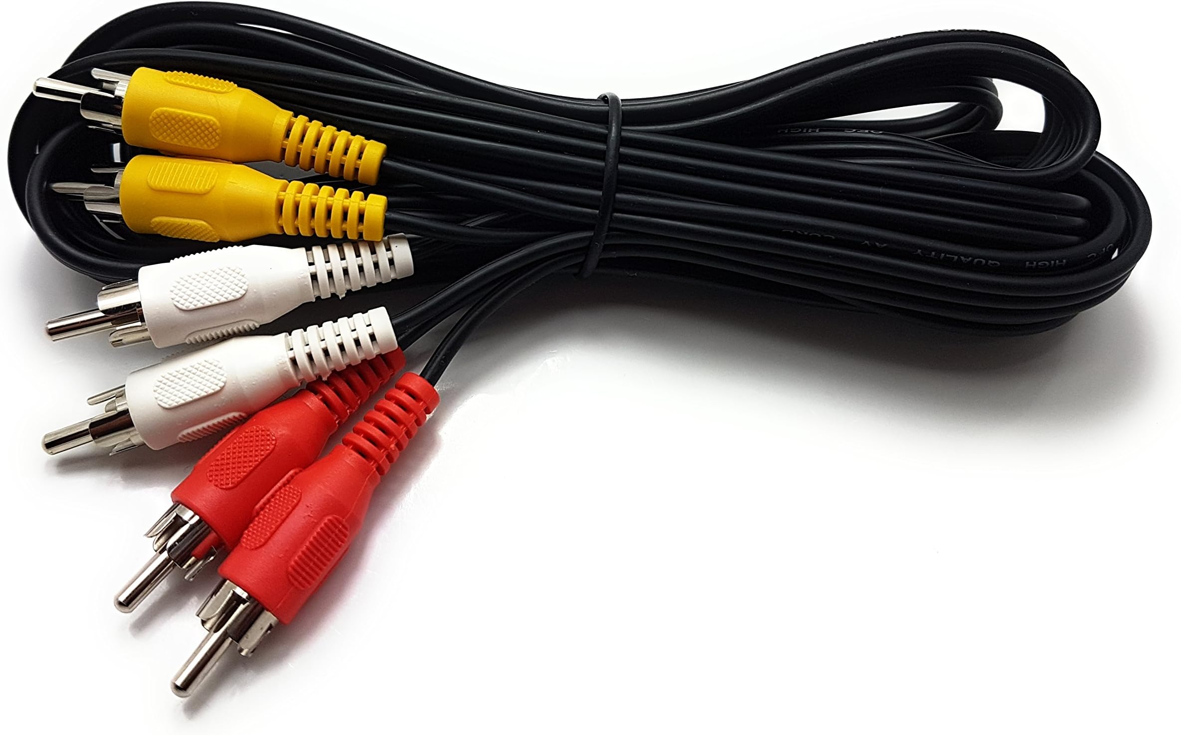 MainCore 7m Long 3 x Phono Male To 3 x Phono Male Cable Audio Composite Video RCA Lead (Available in 0.15m, 0.25m, 0.50m, 1m, 2m, 3m, 5m, 7m, 10m, 15m, 20m, 25m) (7m)