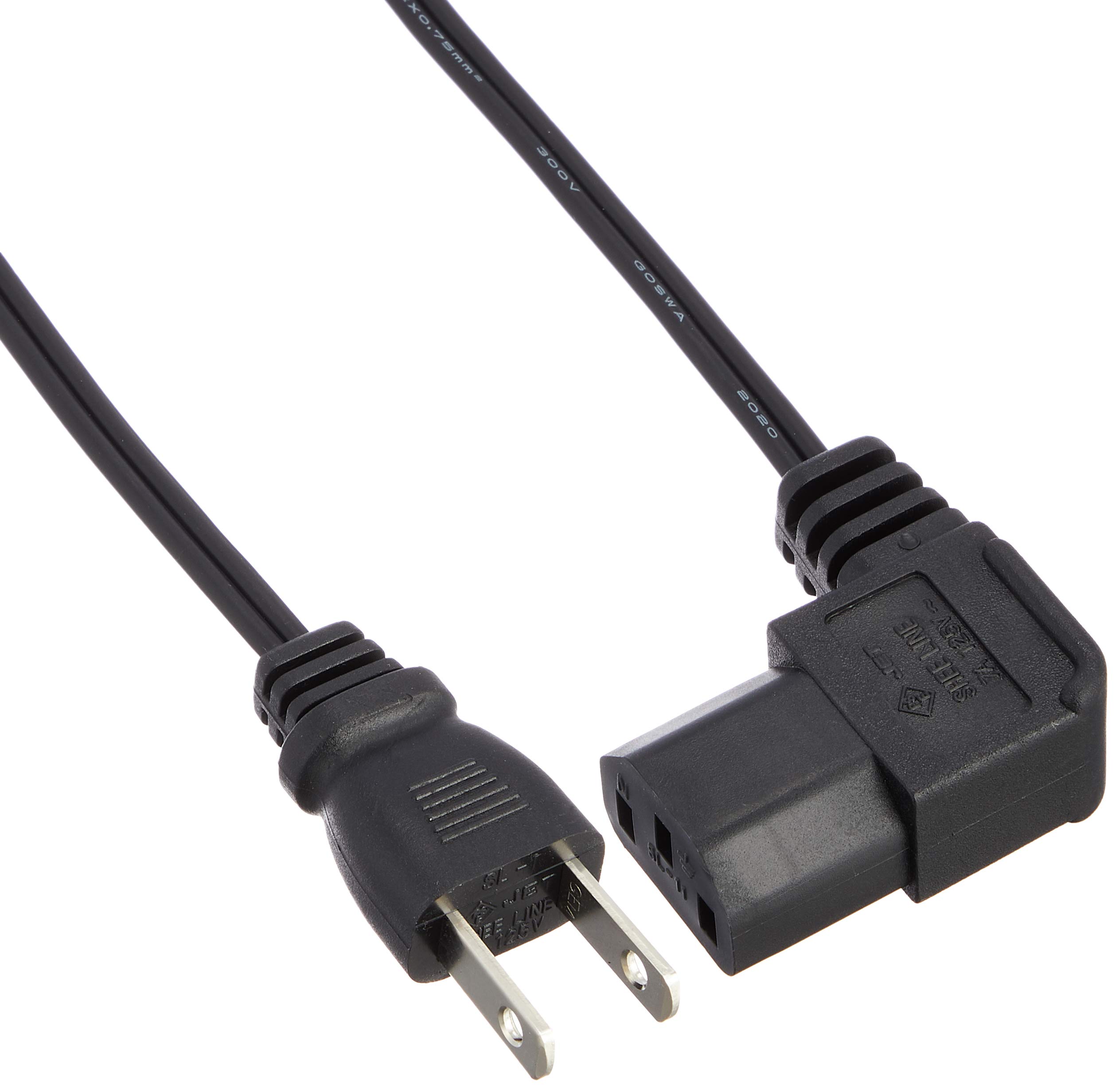 アイネックス(AINEX) AC電源ケーブル 極細L型タイプ 0.5m ACP-05L-BK商品画像