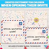 BestaFiesta 36 Kids Birthday Invitations Folding Envelopes Holographic Stickers view 4