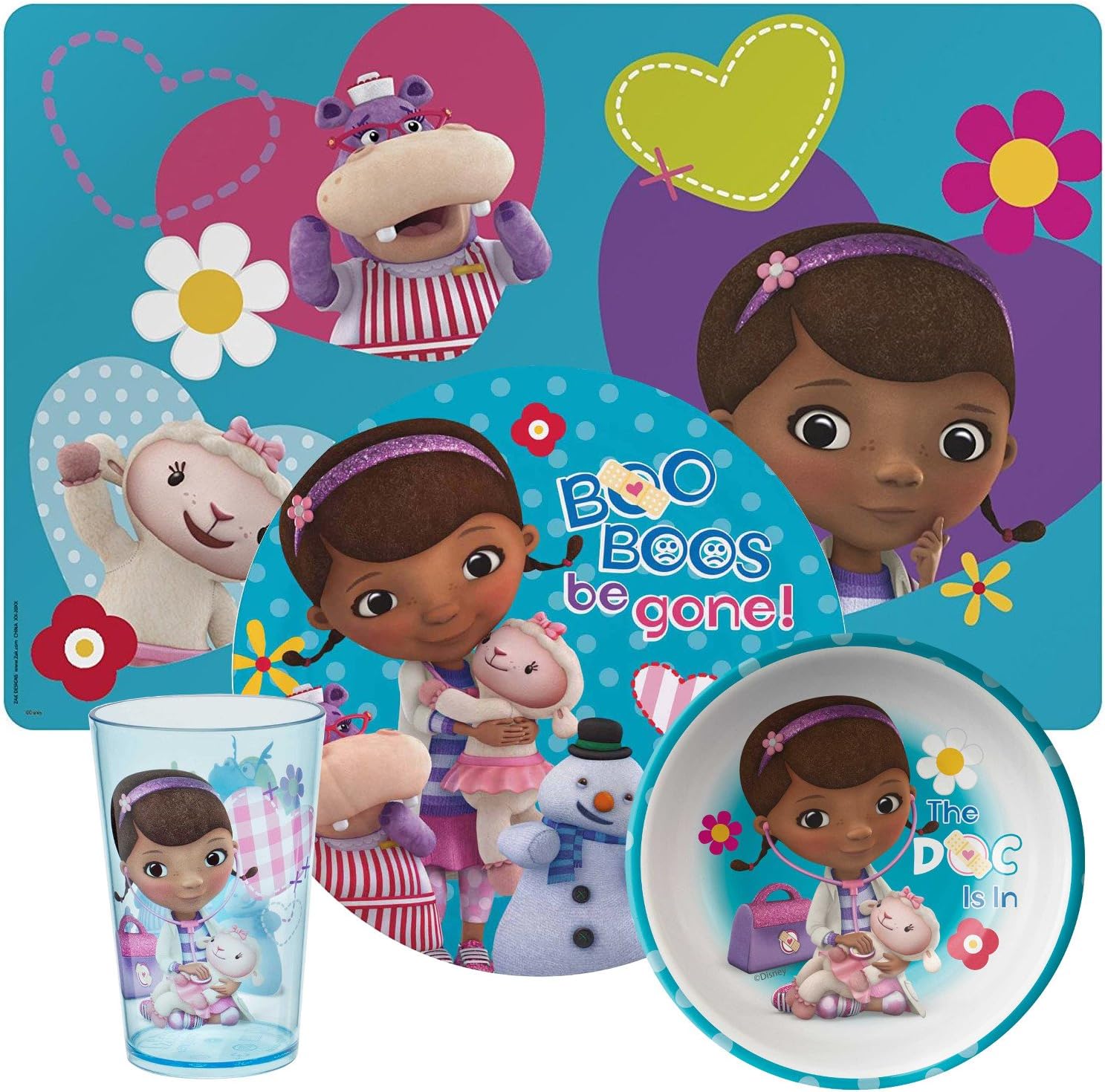 Disney Doc McStuffins 4-Piece Mealtime Set - Bowl, Plate, Cup and Placemat