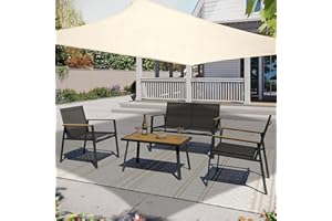 GENSCOVER 8' x 10' Sun Shade Sail, Rectangle Waterproof Canopy Awning UV Block Sunshade for Outdoor Patio Garden Terrace Backyard Pergola Sunscreen (Ivory) (Customization Acceptable)