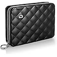 ÖGON -DESIGNS- Quilted Passport Aluminum Wallet Large capacity passport size - Clutch organizer - Women’s RFID blocking wallet