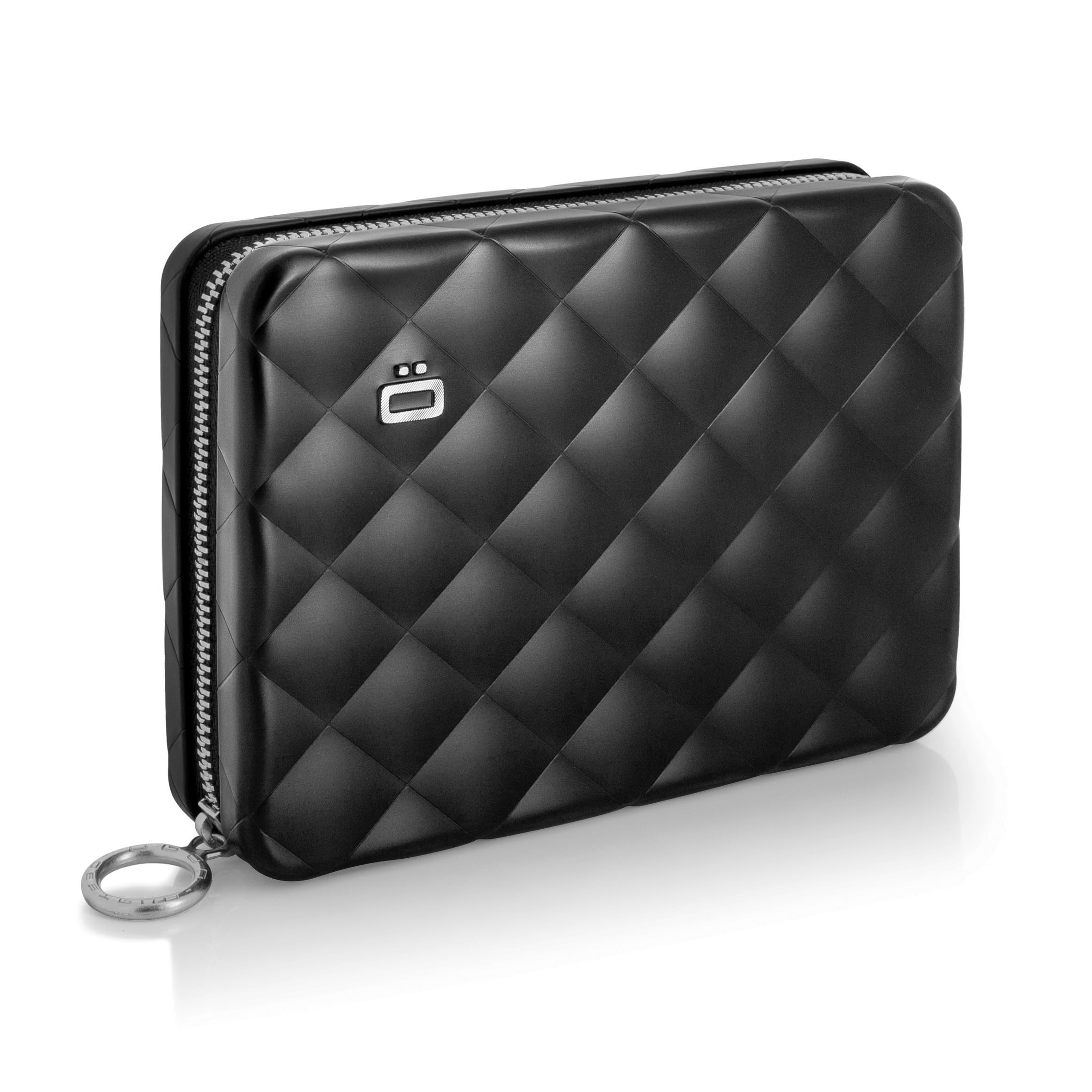 ÖGON -DESIGNS- Companion Wallet for Women, Rigid Aluminium with Quilted Effect, RFID Protection Against Fraud and demagnetization, Lady Case Helsinki Large Model, Passport Size