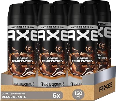 Deodorante per uomo Antitraspirante Dark Temptation 150 ml - Confezione da 6 - Spray - Fresco