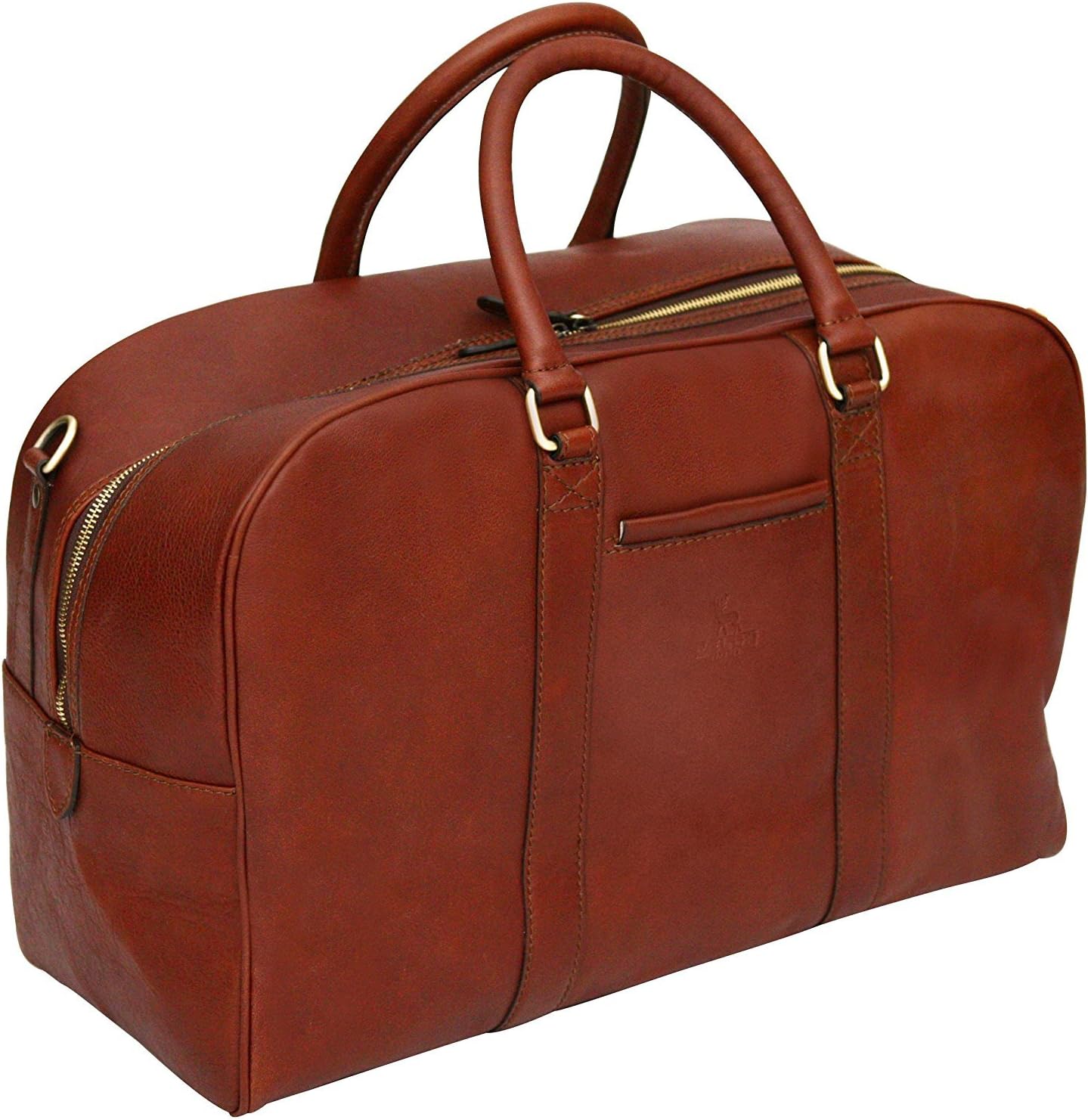 Felda Firenze Genuine Leather Travel Holdall Bag - Detachable and Adjustable Shoulder Strap