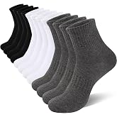 eallco Mens Ankle Socks Cotton Quarter Thin Ankle High Mini Crew Socks for Men 6 Pairs