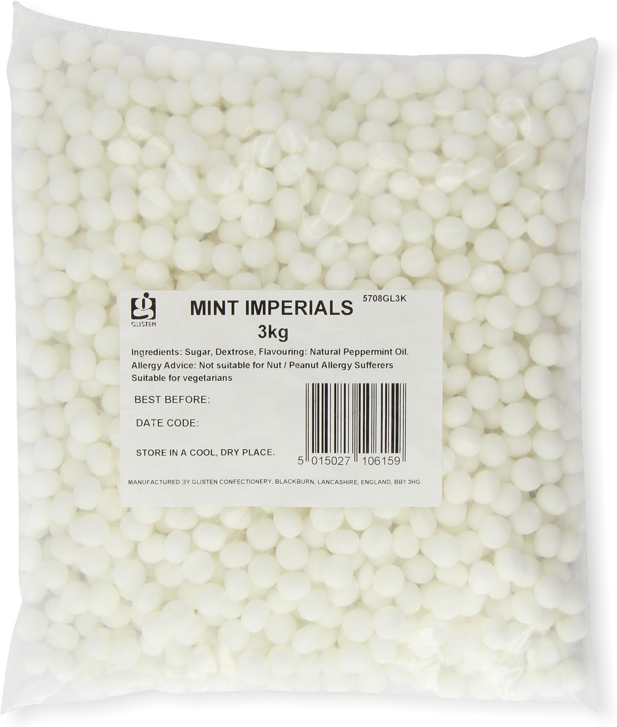 Glisten Mint Imperials 3 Kg, White, 3 kg (Pack of 1)