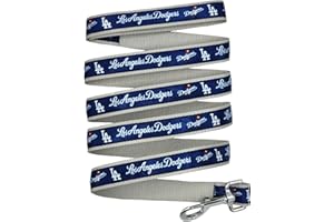 PETS FIRST MLB PET Leash, Large, Los Angeles Dodgers Dog, Baseball Team for Dogs & Cats. A Shiny & Colorful Dog & Cat Leash with Emboridered Team Name/Logo Licensed by The MLB