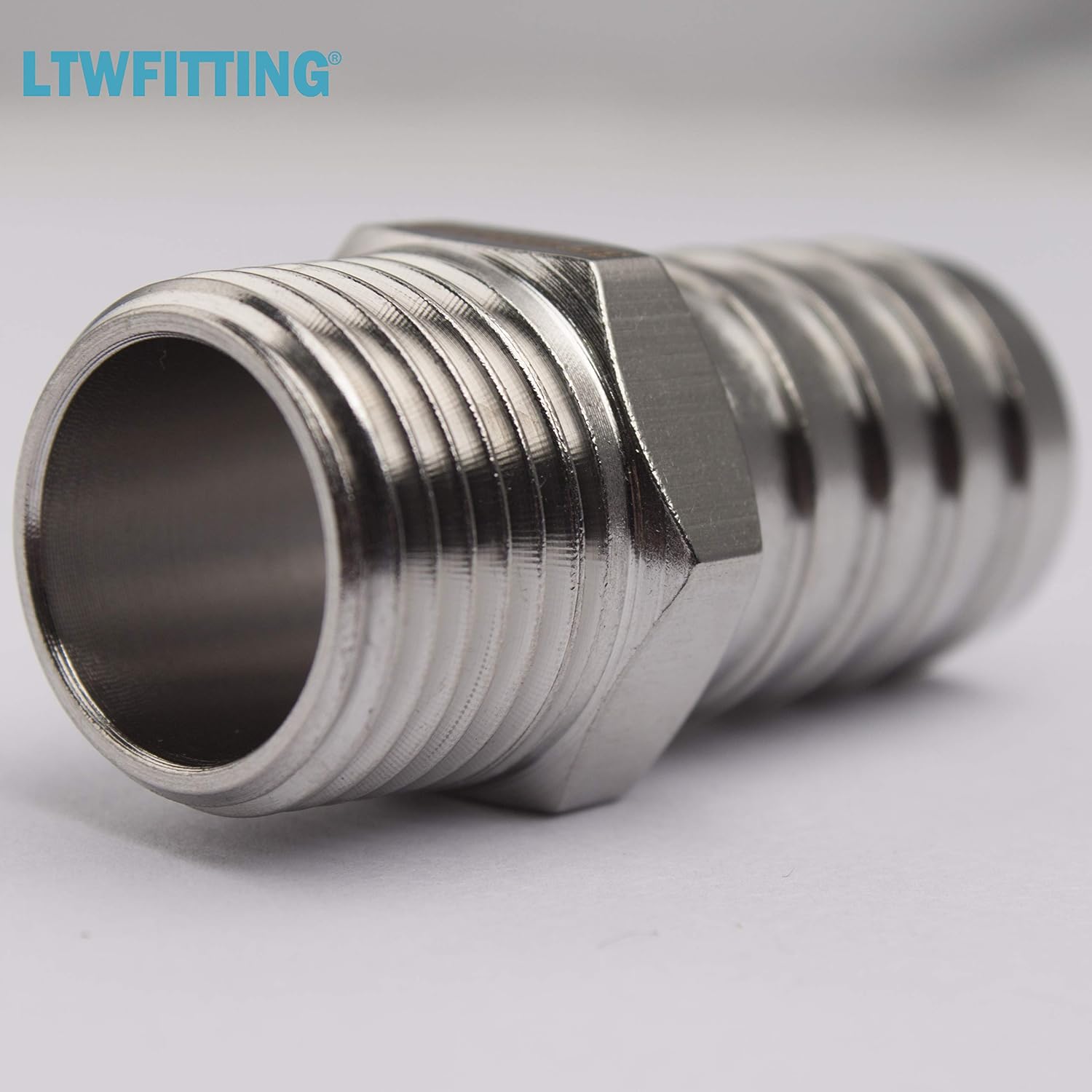 LTWFITTING Stainless Steel 316 Barbed Fitting Connector 1/2" Male BSPT x 3/4"(19mm) Hose Barb Fuel Gas Water (Pack of 5) - Image 5