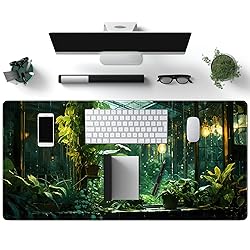 Aesthetic Plants Desk Mat Green Large Mouse Pad