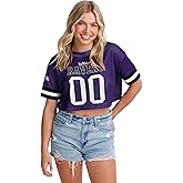 FOCO NFL Womens NFL Ladies Fashion Gameday Jersey Mesh Crop Top Shirt