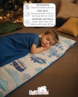Soft Touch Toddler Nap Mat with Pillow & Blanket | 125cm Green Robot view 5