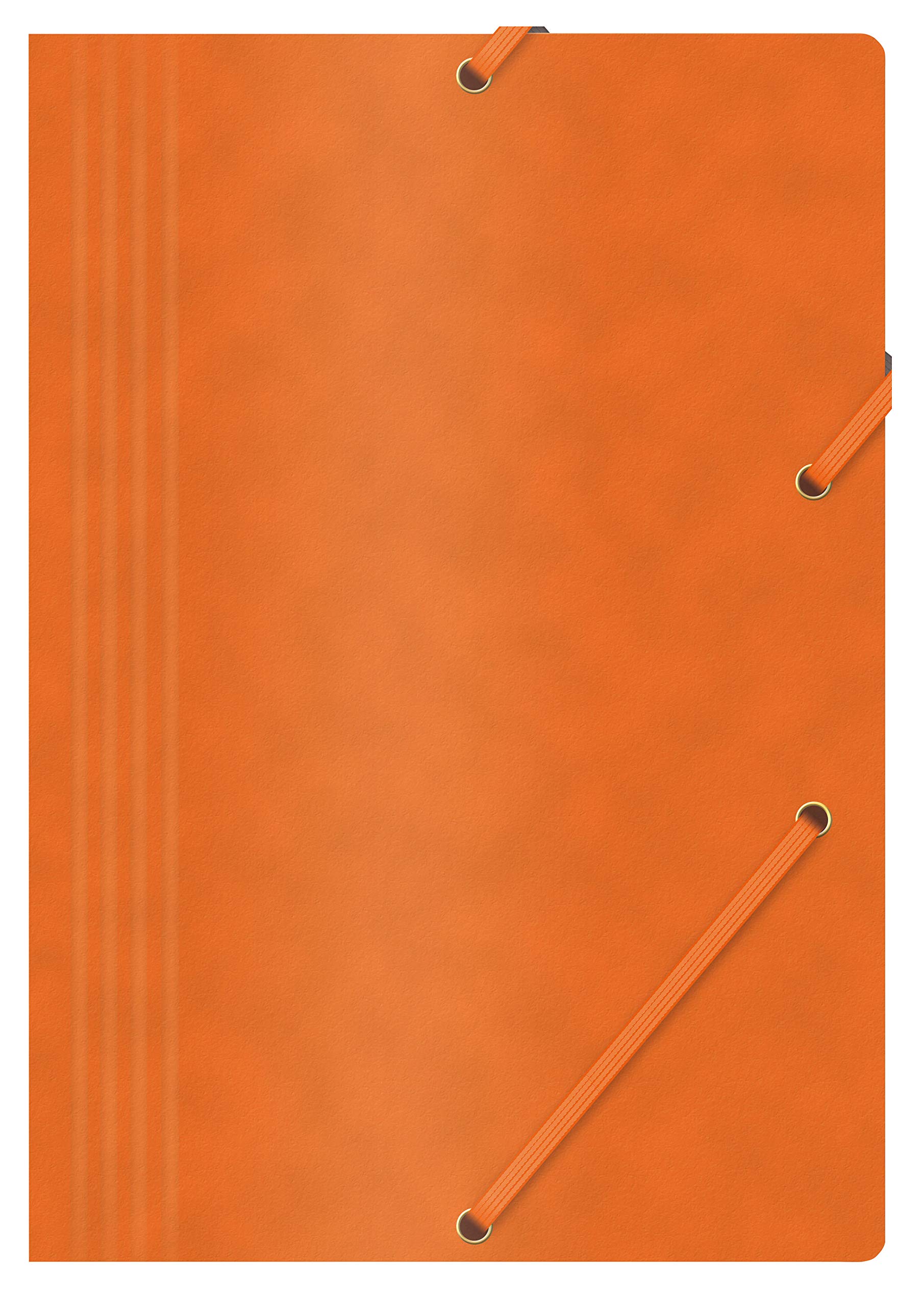 Elasticated File Office Products Pressed Board A4 390gsm 3 Flaps Orange/Document Archiving/Type-3-flap/Kind-with Eraser/Index-N.a. / Pockets-N.a. / Material-Cardboard/Dividers-N.a.