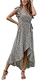 GRECERELLE Women's Summer Casual Cross V Neck Dress