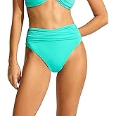 Seafolly Womens High Waist Wrap Front Bikini Bottom Swimsuit