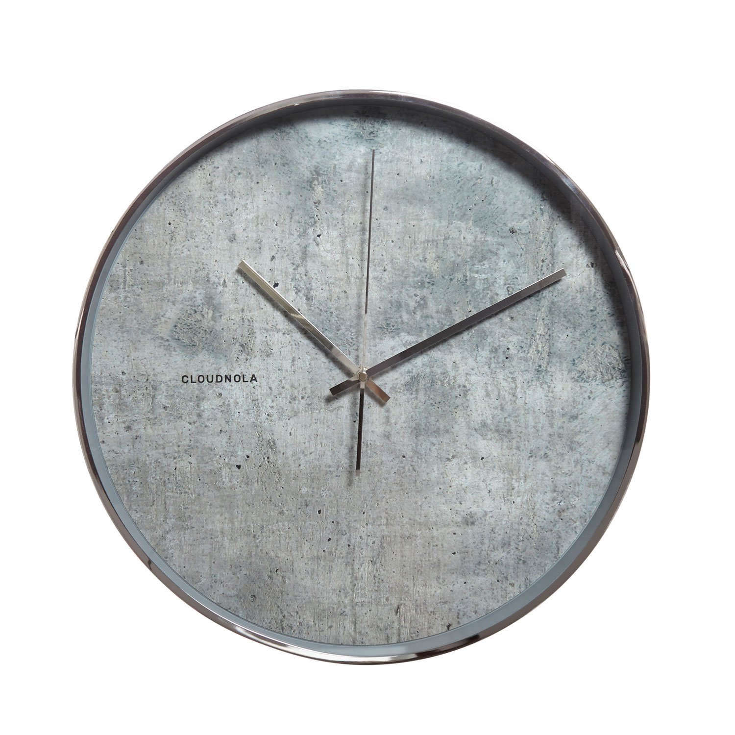 Cloudnola Structure Cement Wall Clock, Polished Steel, One Size Amazon