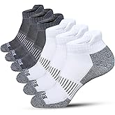 BERING Men's Athletic Running Ankle Socks Cushioned Heel Tab (6 Pairs)