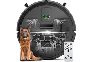 HiKiNS Robot Vacuum Cleaner, 3500Pa Super Thin Robotic Vacuum, 120Mins Max, Tangle Free, Automatic, Quiet Cleaning Robot Vacuum for Floor, Black