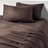 PeachSkinSheets Chocolate Sheet Set - 1500tc Level of Softness - Extra Soft Cooling Sheets for Hot Sleepers and Night Sweats - California King Size