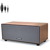 BRYNCO Upgraded Wired Computer Speakers for Desktop PC and Laptop, USB-Powered with 3.5mm Audio Jack, Rich Bass & Clear Sound for Home, Office, Gaming (Elegant Brown)