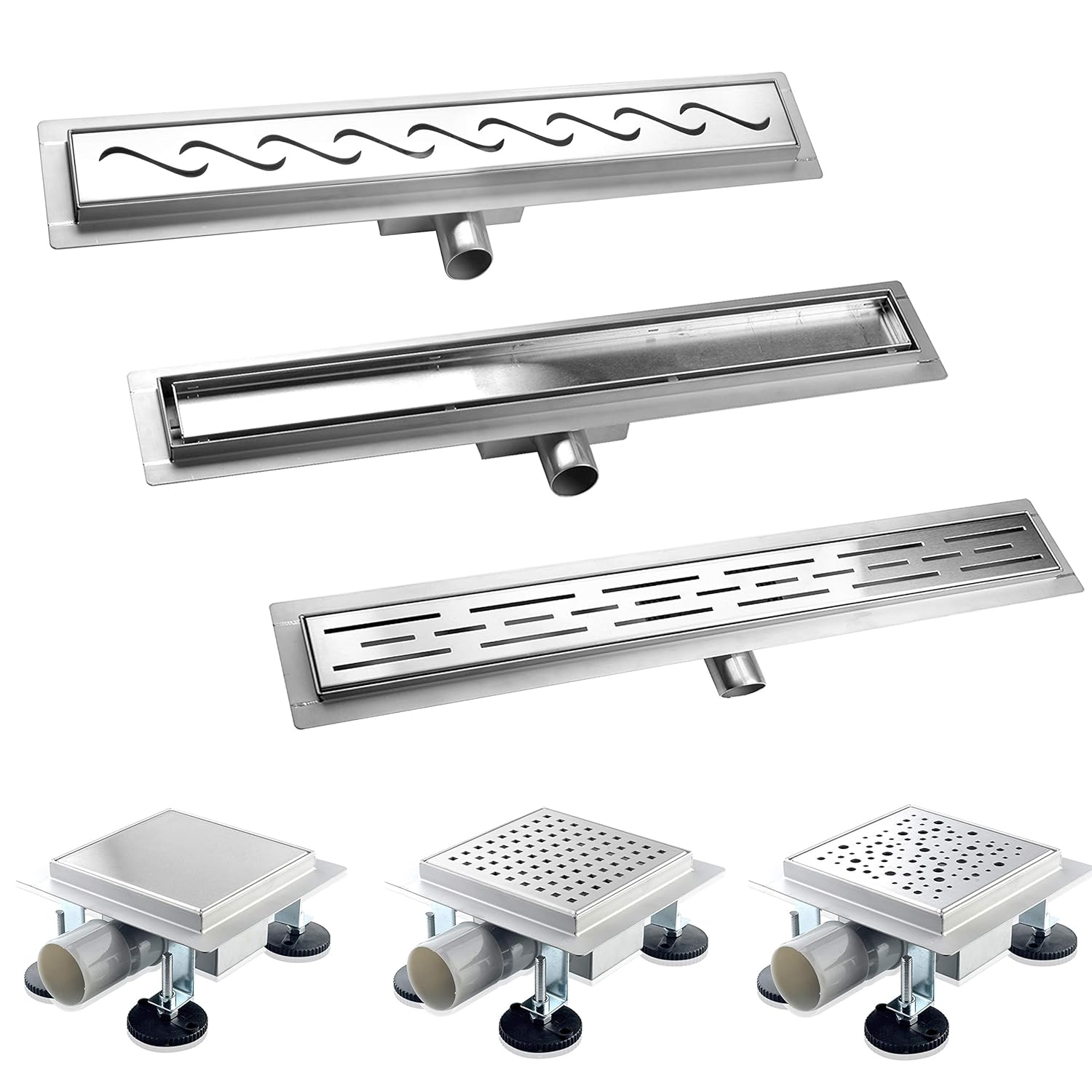 Rejilla de ducha de desagüe de suelo de baño de acero inoxidable baño