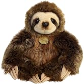 Aurora&reg; Realistic Miyoni&reg; Three-Toed Sloth Stuffed Animal - Lifelike Details Make a Cherished Companion - Perfect for Decorating Bedrooms or Classrooms - Brown 10 Inches