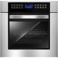 Empava 24 in. Electric Single Wall Oven Convection with 10 Cooking Functions Deluxe 360° ROTISSERIE Model 2020, Black