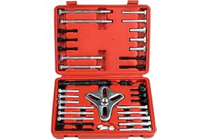 Handor Crankshaft Pulley Puller 46pcs Harmonic Balancer Puller Set Steering Wheel Flywheel Power Steering Pulley Puller Installer Tool Set