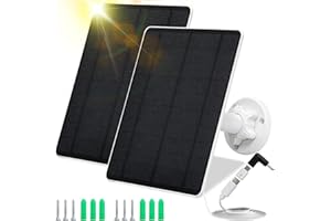Solar Panel for Security Camera,5W USB Solar Panel for Cameras DC 5V, Camera Solar Panel Charger Micro USB & USB-C & DC, Sola