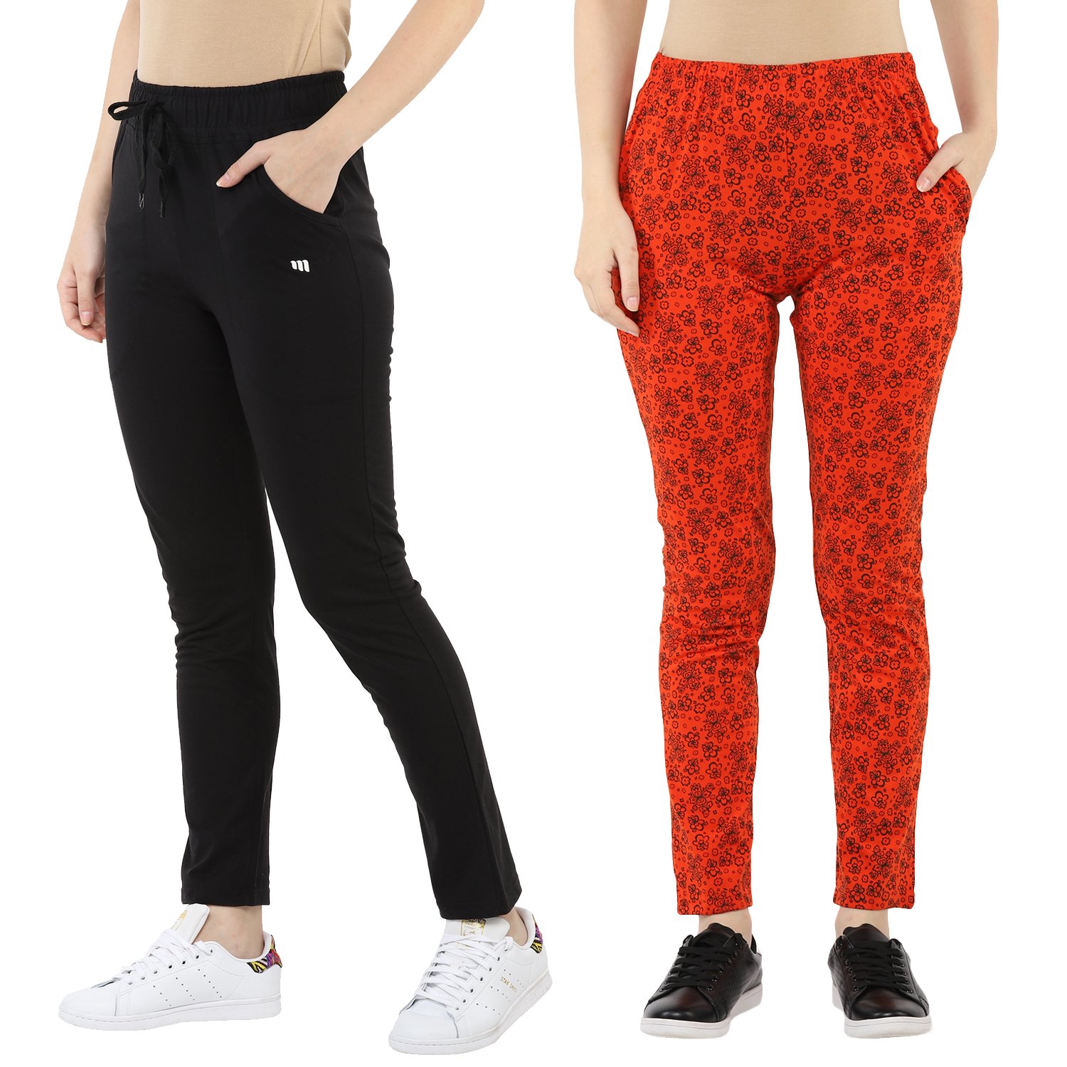 Buy Modeve ® Women's Cotton Track Pants Combo Pack of 2 (XLarge