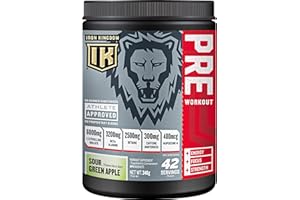 IRON KINGDOM PRE-WORKOUT SOUR GREEN APPLE, Energy, Focus, Strength, Citrulline, Beta-Alanine