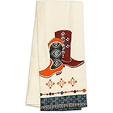 Sonoran Souvenirs Southwestern Cowboy Boots Kitchen Hand Towel (16" x 28") Machine Washable Cloth Tea Towels for Kitchen Diner (Single Pack)
