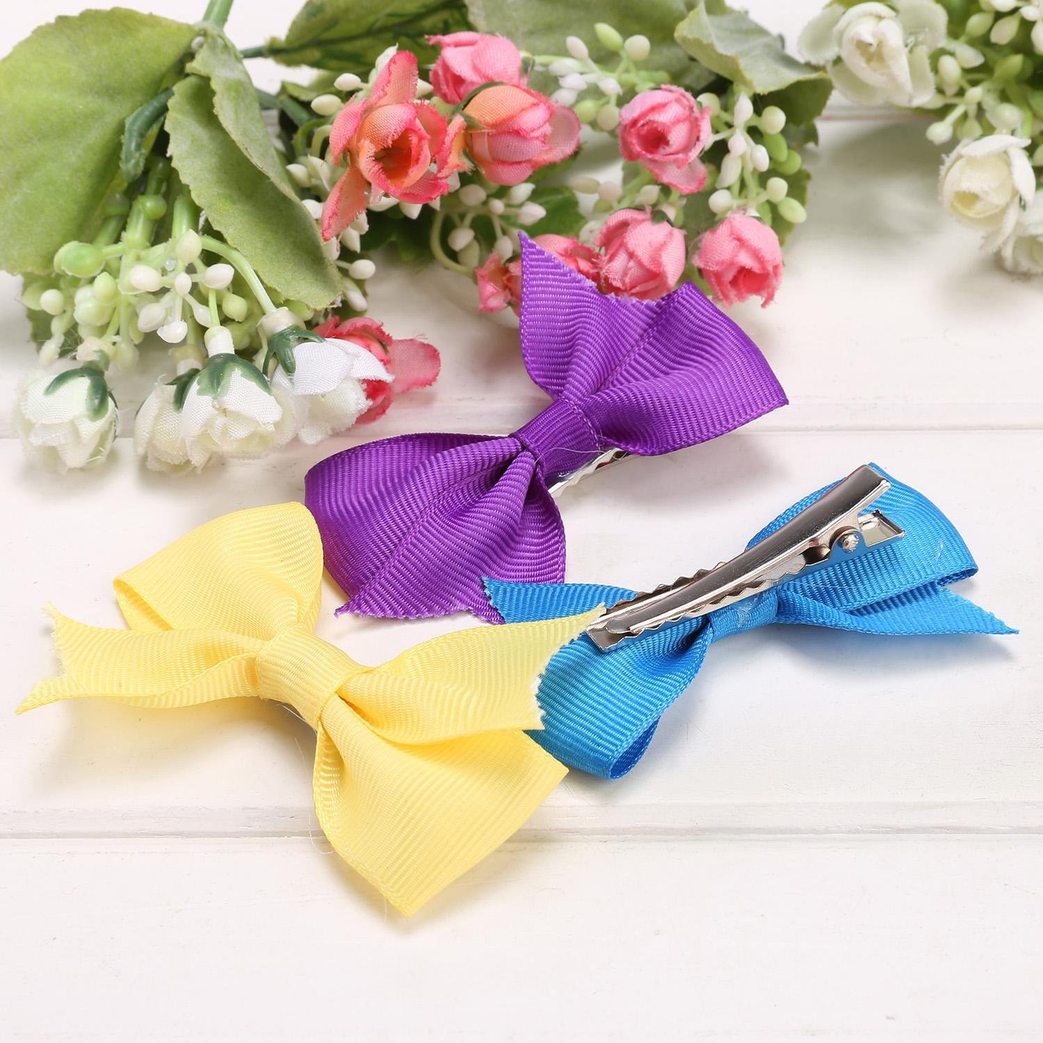 UpBeauty 20Pcs Ribbon Hair Bow Clips Hair Accessories for Girls Toddlers Kids Hair Accessories