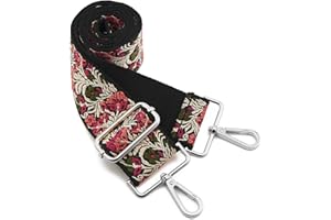 ZOOEASS Silvery Buckles Wide Shoulder Strap Adjustable Replacement Belt Crossbody Canvas Bag Handbag